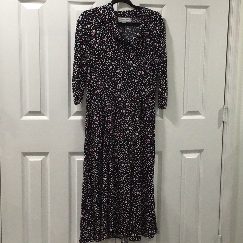 Black Polka Dot Chelsea Suite Maxi Dress size 10